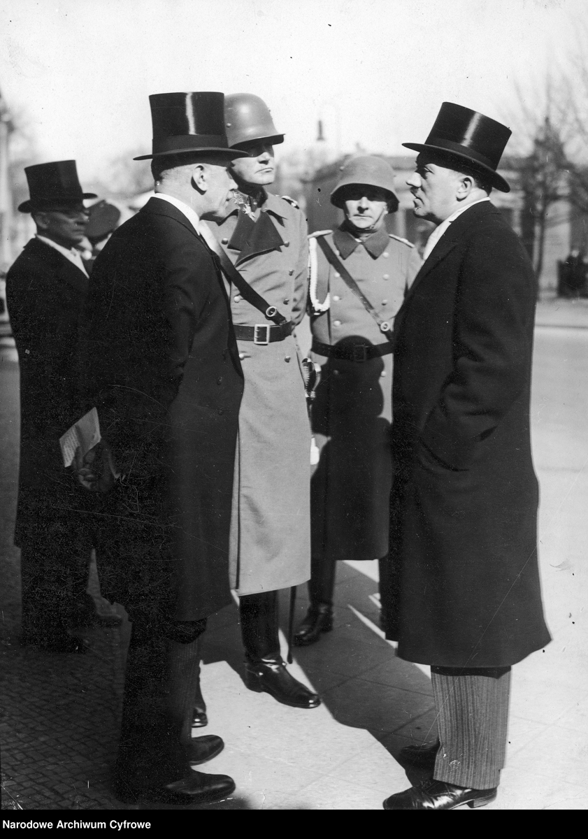 Adolf Hitler in conversation with Franz von Papen and general Von Blomberg at the Heldengedenktag ceremony in Berlin